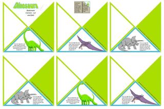 Dinosaur Bookmark Corners A4