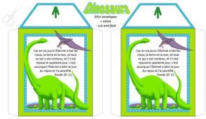 FRENCH Dinosaur free printable mini envelopes + note cards A4