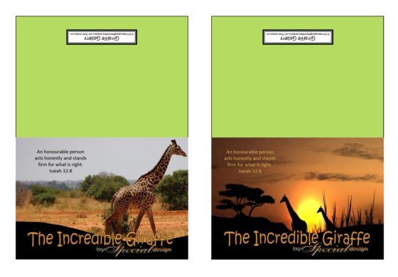 FREE Giraffe Note Cards with Bible verse from Isaiah 32:8; free printable