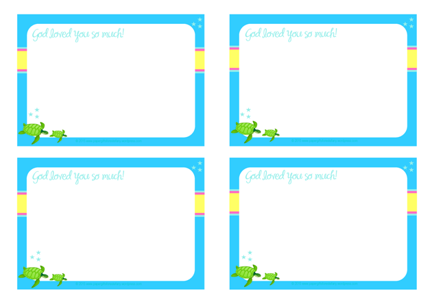 Turtle free printable notepaper for kids in bright happy colours
