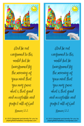 Happy Sail Boats FREE printable Bible Bookmark for kids 4x6