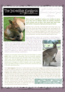 Kangaroo Free Printable Article for Kids from a Biblical perspective
