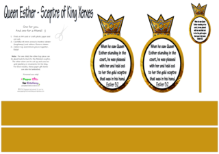 Queen Esther and King Xerxes Sceptre craft with Bible verse and free printables for kids