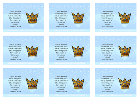 Queen Esther Bible verse wallet cards and free printables for kids 4x6