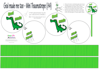FREE Dinosaur Mini Thaumatrope for kids