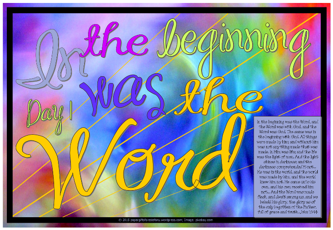 In the beginning was the Word - John 1 - free printable Bible poster for kids