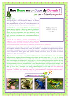 SPANISH Frog in a Sleeping Bag (water-holding burrowing frog) article for kids giving glory to God as designer; free printable