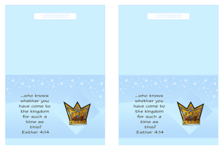 Queen Esther Bible verse note cards; free printable