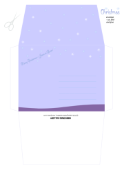 Christmas Nativity Envelope in mauve, purple and white; free printable