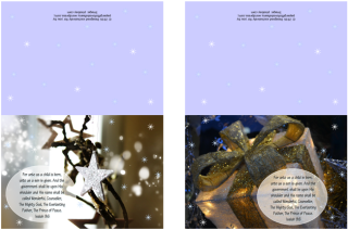 FREE Christmas Greeting Cards with Bible verse from Isaiah 9:6; star; gift; free printable