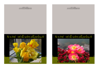 FREE Spring Note Cards; He is Lord and all creation will proclaim it; pretty yellow tulips and red flowers; free printable