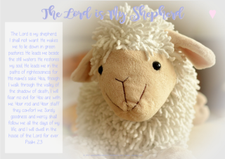 Psalm 23; Shepherd's Psalm; Bible Poster for younger children; free printable