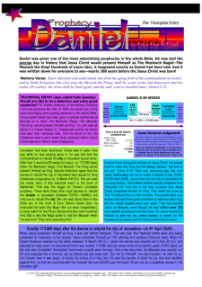 Daniel 69 Weeks Prophecy | Triumphant Entry Article for Kids; free printable