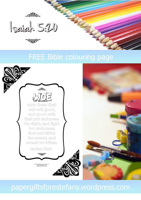 FREE Scripture Doodle with Bible verse from Isaiah 5:20; free printable