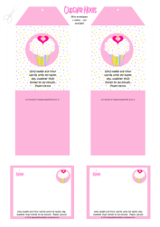 FREE mini envelopes and mini note cards with pink and white cupcake, sprinkles, a tiny gold star and pink hearts; Bible verse from Psalm 119:103; free printable