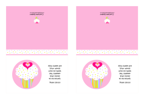 FREE pink and white note cards featuring cupcake with sprinkles, a tiny gold star and pink hearts; Bible verse from Psalm 119:103; free printable