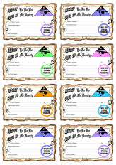 Bible Treasure Theme for kids; colourful pirate wallet cards where kids can write down their favourite Bible verse; free printable