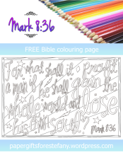 FREE Scripture Doodle; Mark 8:36; free printable