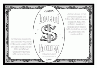 FREE Scripture Doodle; 1 Timothy 6:10-12; love of money; free printable