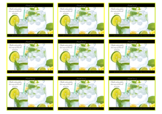 FREE Bible wallet cards; jug and glass of ice cold water with lemon, lime and mint garnish; lime and yellow backgrounds; Bible verse from Isaiah 12:2-3; free printable