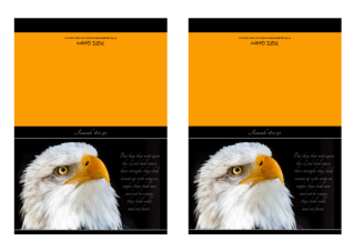 FREE Eagle Note Cards with Bible verse from Isaiah 40:31; black and gold; free printable