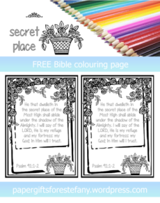 FREE Scripture Doodle Psalm 91:1-2; free printable