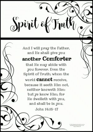 FREE Scripture Doodle John 14:16-17 Spirit of Truth; free printable