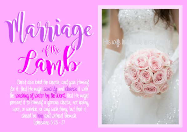 FREE The Parable of the Ten Virgins Bible Poster; Marriage of the Lamb; Ephesians 5:25-27; free printable
