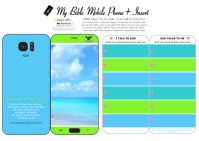 Mobile Phone paper toy craft with Beach photo on blue and green background; I talk to God; God talks to me; write out your favourite Bible verses and prayers to God; free printable