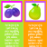 FREE Fruit of the Spirit Bible bookmarks; Galatians 5:22-23; purple plums on lime green background with bright pink border; pear on orange background with purple border; purple, bright pink and white text; free printable