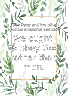 FREE Scripture doodle Acts 5:29; free printable