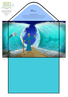 Moses and The Red Sea mini diorama in an envelope craft for kids; free printable
